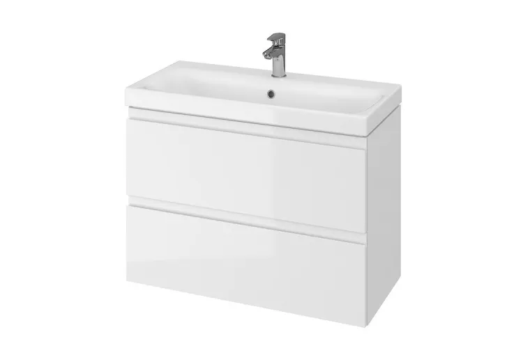 Шафка SLIM +  умивальник MODUO 80 см біла СЕТ В06 UA зображення 1