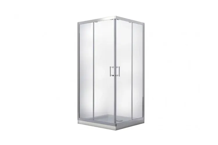 Кабіна квадратна MODERN 90x90x190 універсальна: скло mrozone, профіль хромований зображення 1