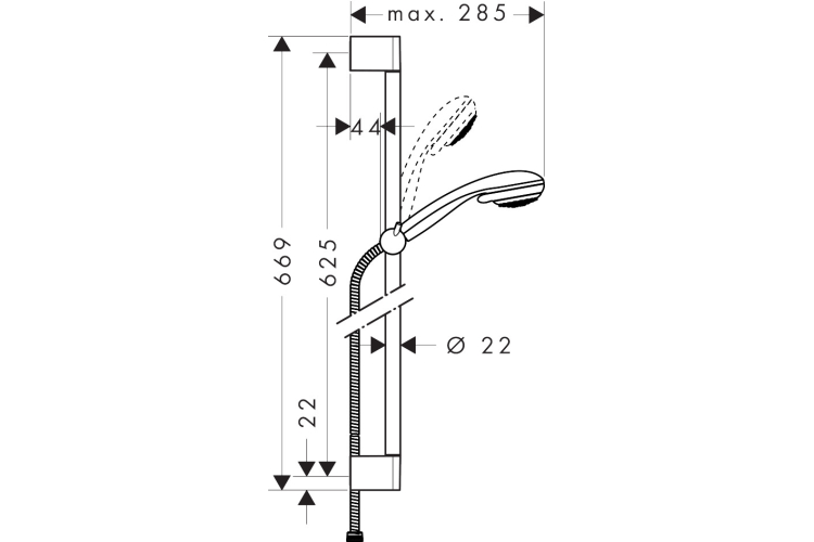 Душовий набір Crometta 85 Vario/65см (27763000) зображення 2