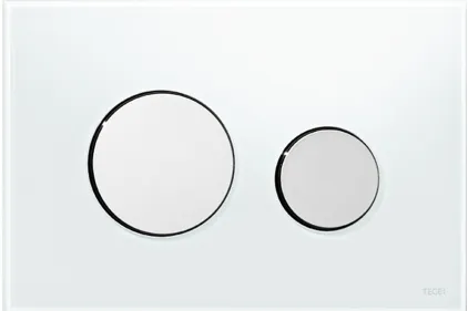 Панель змиву TECELoop з двома клавішами, хром глянець, скло біле (9240660)