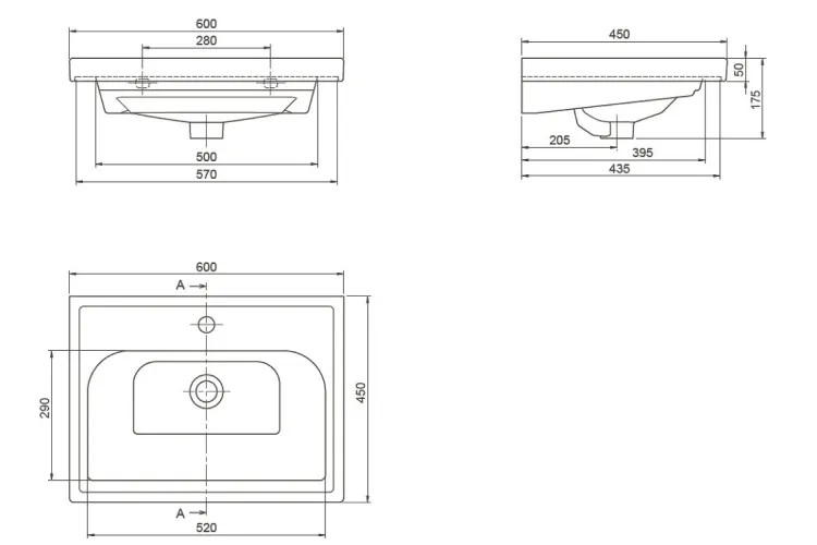 Тумба ВІНТАЖ 60 см з умивальником Frame, аліканте image 6