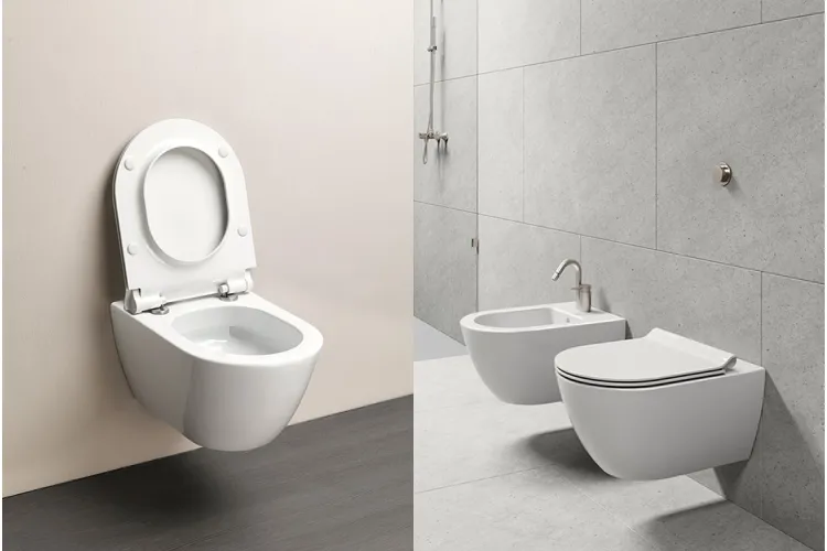 Унітаз підвісний PURA з сидінням дюропласт slim, s/c, з кріпленням, глянцевий білий image 3