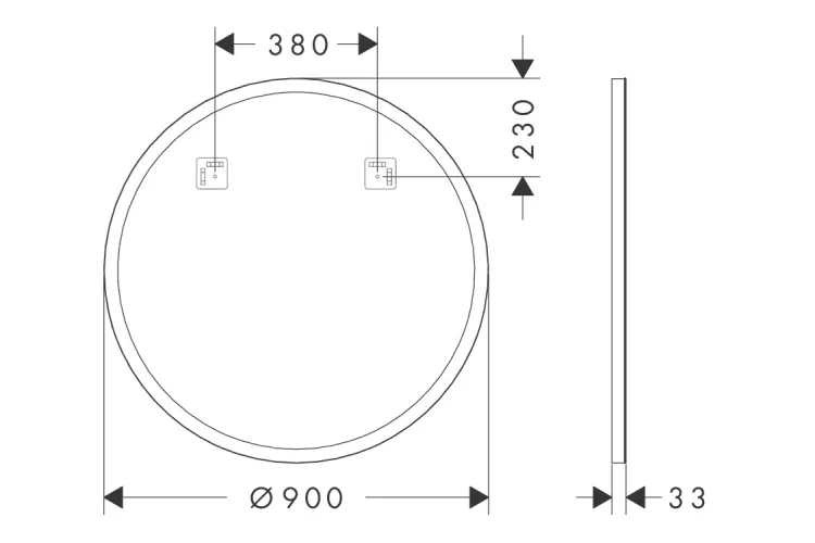 Xarita Lite S кругле дзеркало із LED підсвіткою по периметру 900/30, Matt Black (54967670) image 4