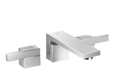 Змішувач Axor Edge 190 для умивальника зі стіни на 3 отвори з push-open Diamond Cut, Chrome 46061000