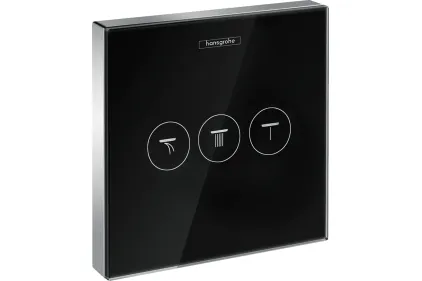 Перемикач ShowerSelect Glass на 3 клавіші, чорний/хром (15736600)
