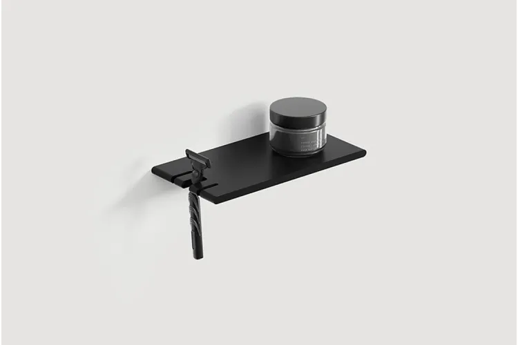 Полиця "LINE" 200, гачок L, RAL9005 (black mat) зображення 1