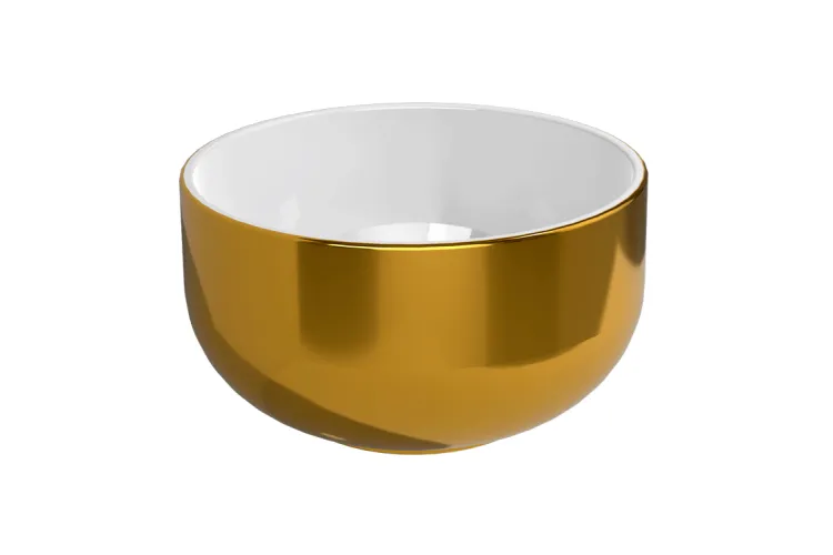 SALTODACQUA Умивальник на стільницю D42 Bianco/Metal Oro (SD42LOR) image 1