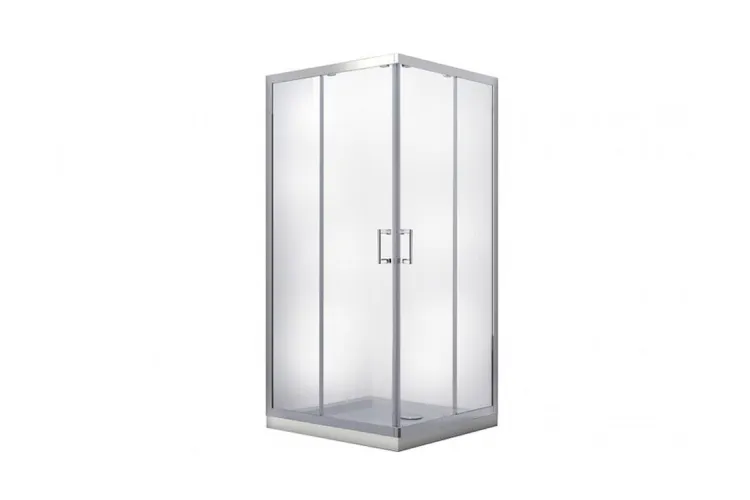 Кабіна квадратна MODERN 90x90x190 універсальна: скло прозоре, профіль хромований зображення 1