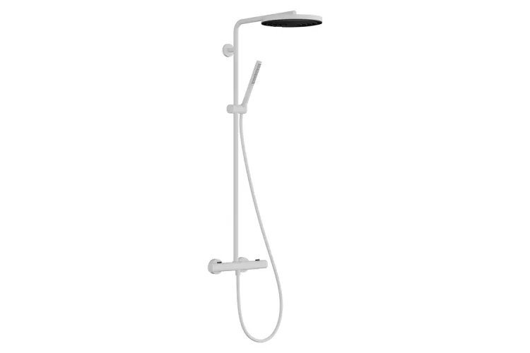 Душова система Pulsify S Puro Showerpipe 260 1jet з Ecostat Fine, Matt White (24222700) зображення 1