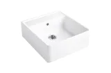 SINGLE-BOWL SINK Кухонна мийка 59,5x63x22 з pop-up з 1-м отвором (632062R1HL2) White Alpin CeramicPlus