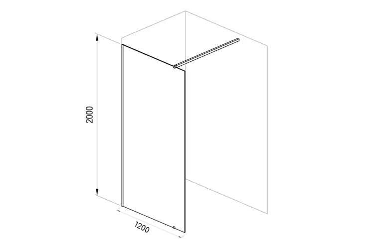 Стінка для душу Walk-In Wall-120 h200 Транспарент полірований алюміній GW9WG0C00Z1 image 4