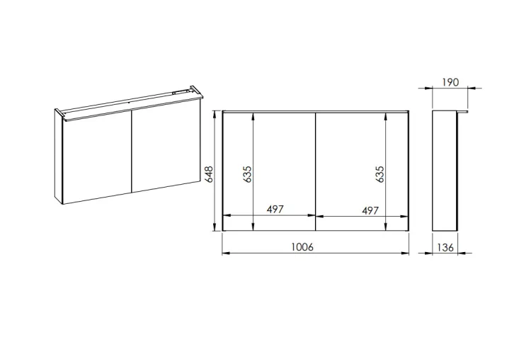 Дзеркальна шафа Premium 100 2D + LED 904665  зображення 3