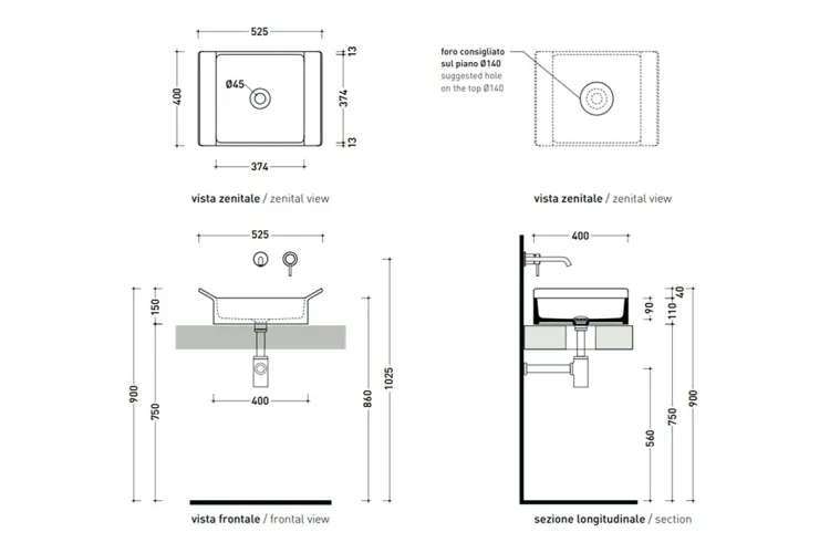 BOX 40 Умивальник на стільницю 52.5х40, Bianco (BX40A) image 3