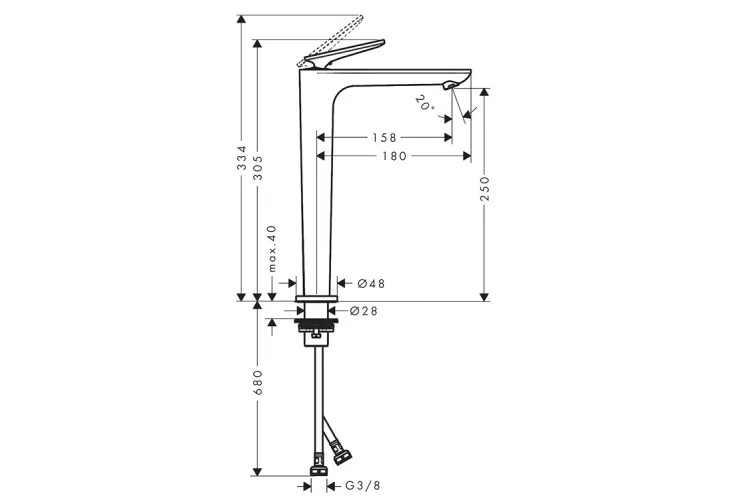 Змішувач Axor Citterio C 250 CoolStart для умивальника, Brushed Red Gold (49050310) image 2