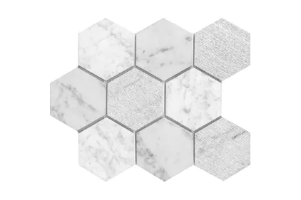 G137 WORLD HEXAGON TEXTURE WHITE 29,9x25,9 (мозаїка)