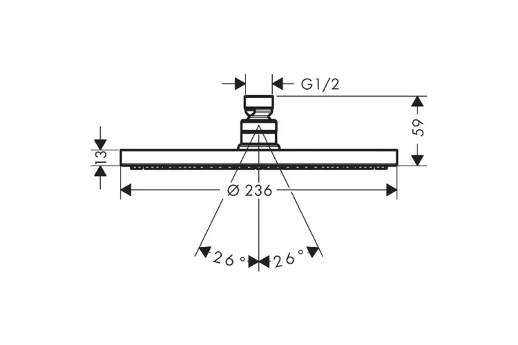 Верхній душ Raindance S 240 Showerpipe PowderRain 1jet, Brushed Bronze (27623140) зображення 2