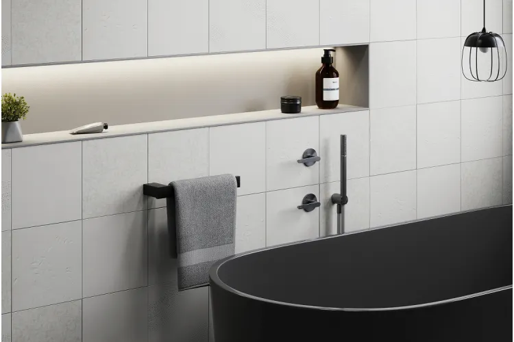Тримач для рушників "FLOW black" 27 см image 3