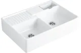 DOUBLE-BOWL SINK Кухонна мийка з двома чашами 89,5x63x22 без отвору 632391R1 White alpine glossy CeramicPlus