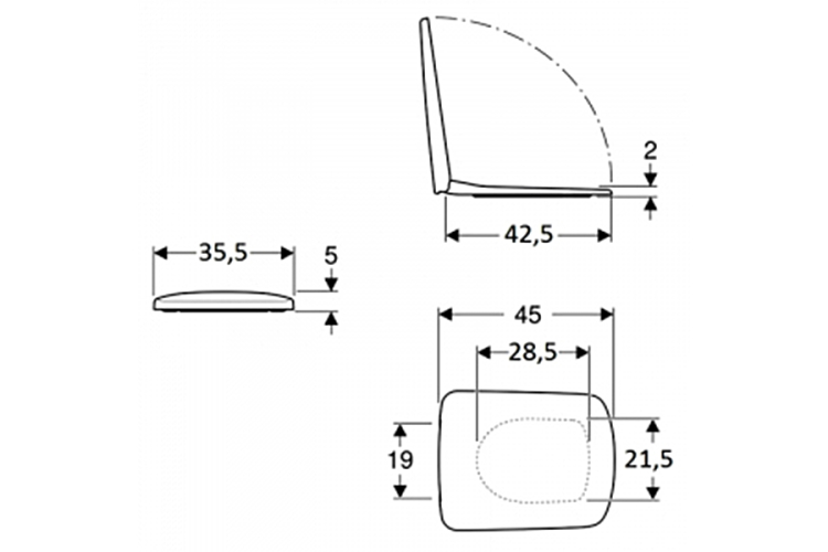 Сидіння для унітазу SELNOVA SQUARE дюропластове повільнопадаюче (500.336.01.1) image 2