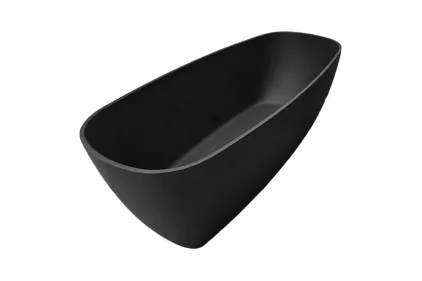 Ванна вільностояча EUREKA 180х82 Gelcoat з литого мармуру антрацит мат.з сифоном клік-клак