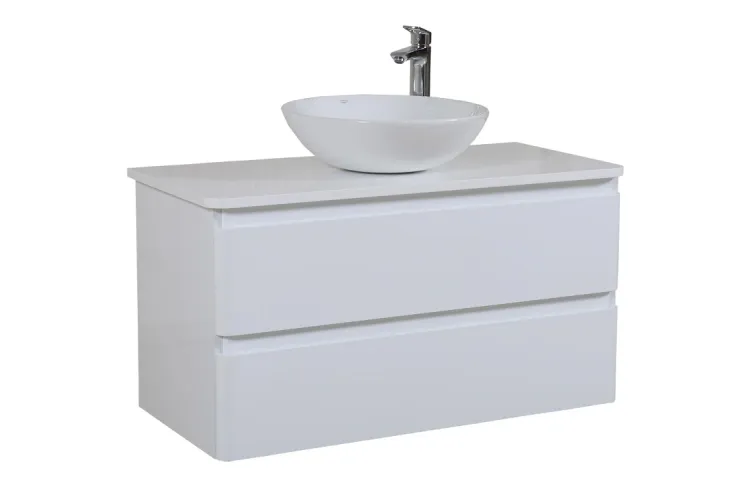 Тумба АКЦЕНТ 100 см зі стільницею (консольна) біла зображення 2