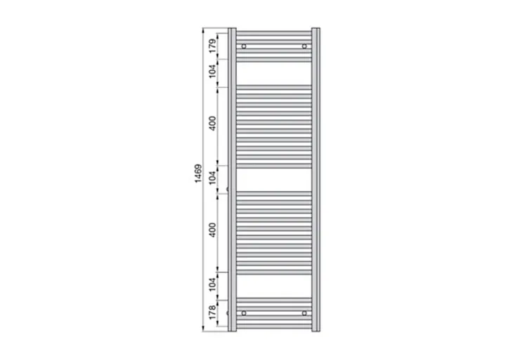 Рушникосушка AURA 1469х500 сталь RAL9016 Traffic White gloss (PBN-150-050) зображення 2