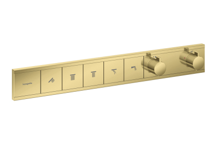 Термостат прихованого монтажу RainSelect на 5 клавіш, Polished Gold Optic (15384990)