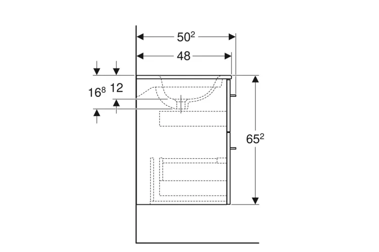 Тумба +  умивальник SELNOVA SQUARE SLIM 80 см, білий глянець (501.240.00.1) зображення 4