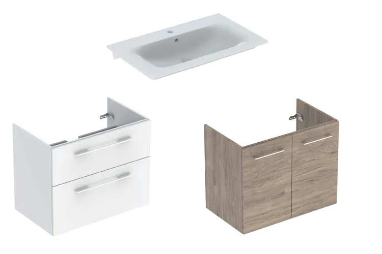 Умивальник SELNOVA SQUARE 80 см вбудований з/о (500.995.00.1) зображення 2