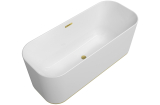 FINION  Ванна кварил з Led-підсвіткою Duo Freestanding 1700x700 Led DesignRing Water inlet (UBQ177FIN7N300V101)  Gold