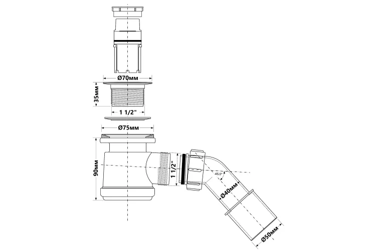 Сифон для піддона HC26-CP image 2