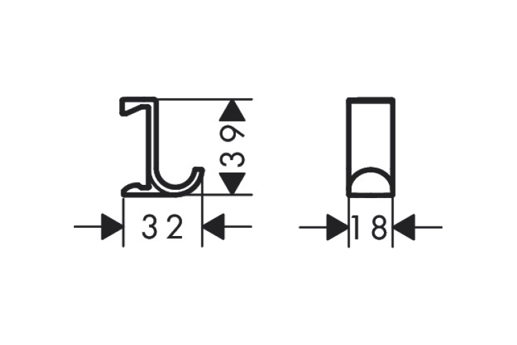WallStoris Гачок для рушників широкий (2 штуки) 3.9 x 3.2 x 1.8 см Matt Black (27914670) image 2