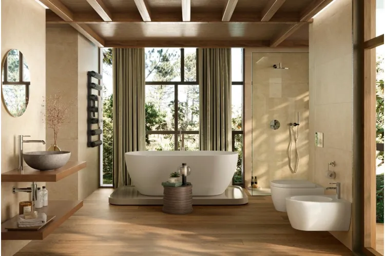 LOUNGE Ванна акрилова 170х80 окремостояча, злив по центру, matt white (100311350) зображення 2