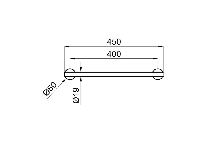ROUND INOX, Рушникотримач 45 см, brushed steell (100282090)  image 2