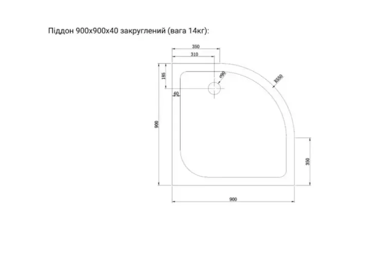 Піддон півкруглий LIBERTA 90х90  зображення 4
