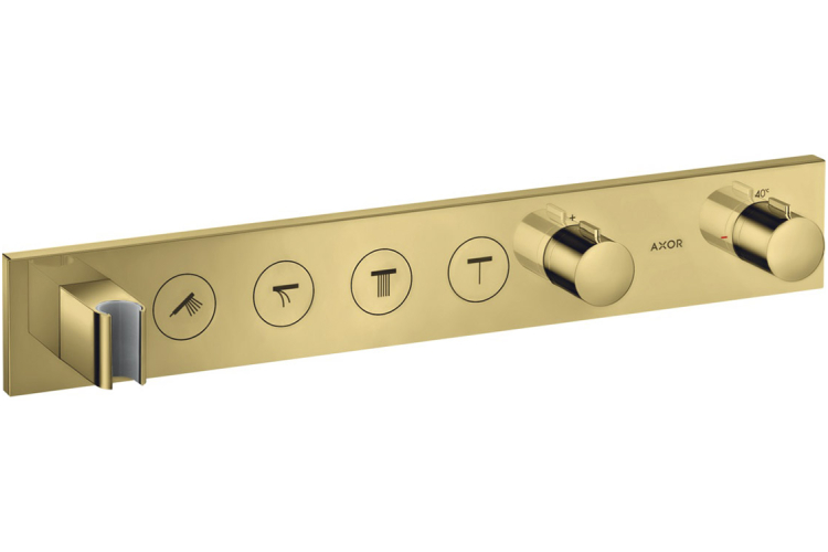 Термостат для 4-х споживачів, Axor Select, прихований монтаж Polished Gold Optic 18357990 зображення 1