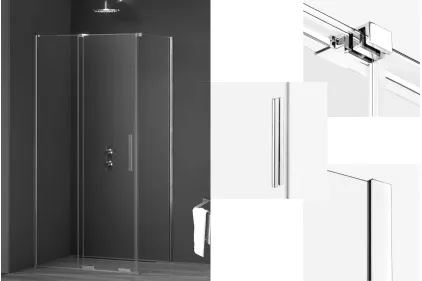 Душова кабіна прямокутна SMART 100x90x200 скло clear ACTIVE SHIELD 8мм