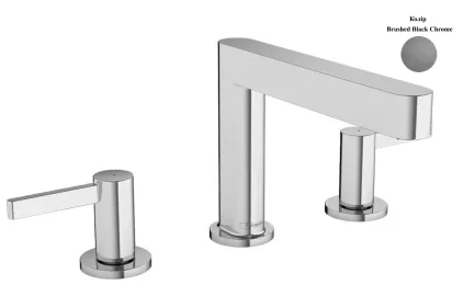 Змішувач Finoris 110 для умивальника на 3 отвори з д/к push-open, Brushed Black Chrome (76033340)