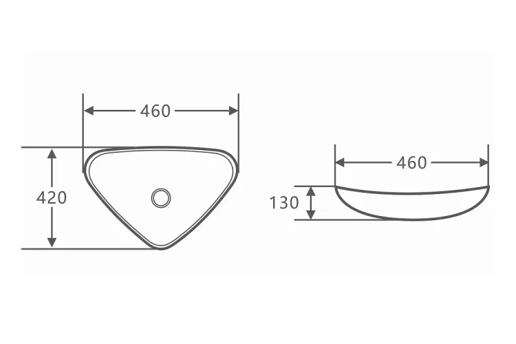 VERA Умивальник накладний без отвору під змішувач 46x42x13, glossy white image 2