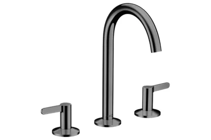 Змішувач AXOR One 170 для умивальника на 3 отвори з д/к push-open Polished Black Chrome (48050330)