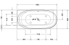 CAPE COD Ванна пристінна 190x90 см лівостороння з ніжками та панеллю DuraSolid® (700362000000000) image 3