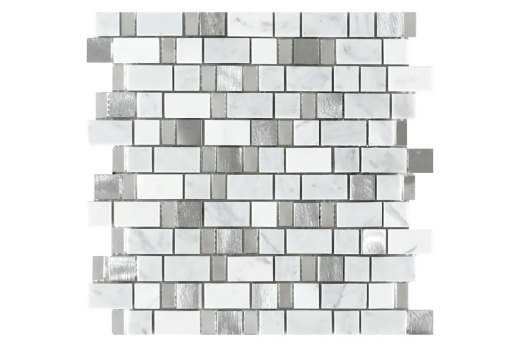 G124 VICTORIAN STRIPES WHITE 29.5x29.7 (мозаїка) зображення 1