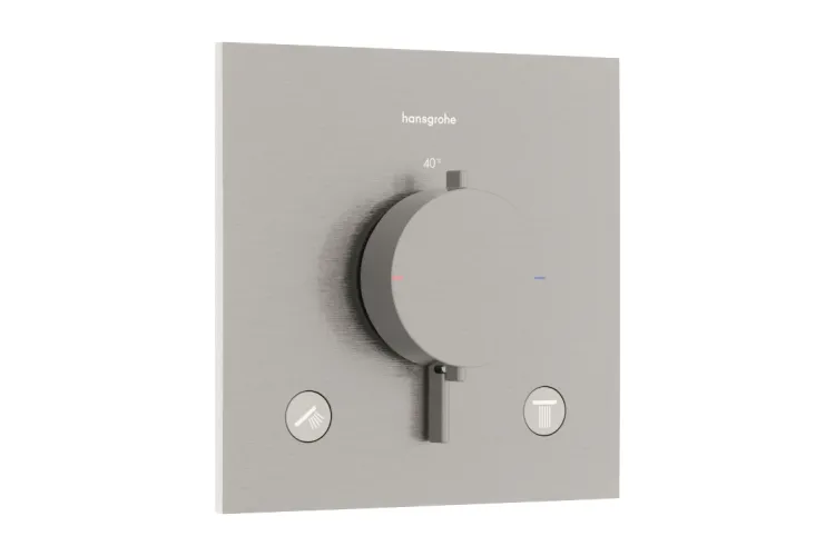 Термостат прихованого монтажу Ecostat Comfort E на 2 функції Stainless Steel Optic (33711800) image 1