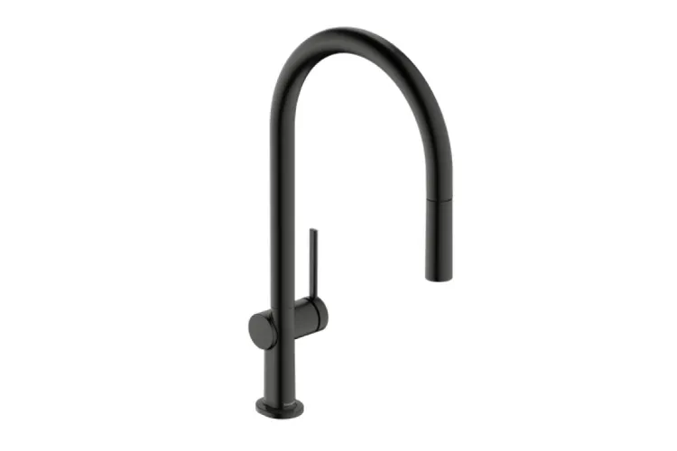 Змішувач Talis 210 1jet кухонний з витяжним виливом, Brushed Black Chromel (72802340) image 1