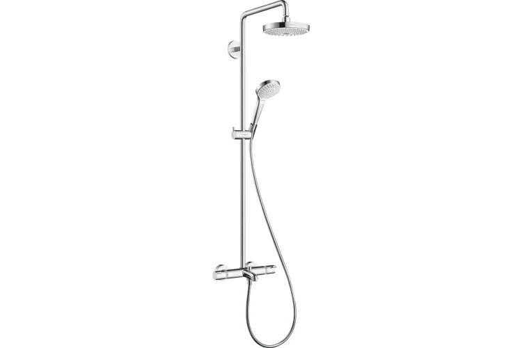 Душова система Croma Select S Showerpipe 180 2jet з термостатом для ванни, білий/хром (27351400) зображення 1