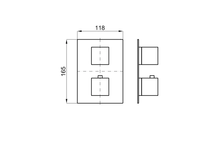 SQUARE Зовнішня частина термостатичного змішувача, чорна (100266846) image 2