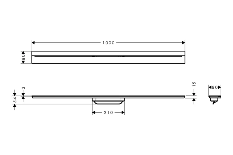 Верхня частина AXOR "Drain" для душового трапу (пристінна) 1000 мм, Brushed Gold Optic (42528250) зображення 2