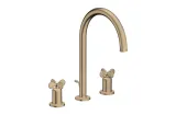 Змішувач Axor Archivio 190 Cross для умивальника на 3 отвори, Brushed Bronze (34027140)