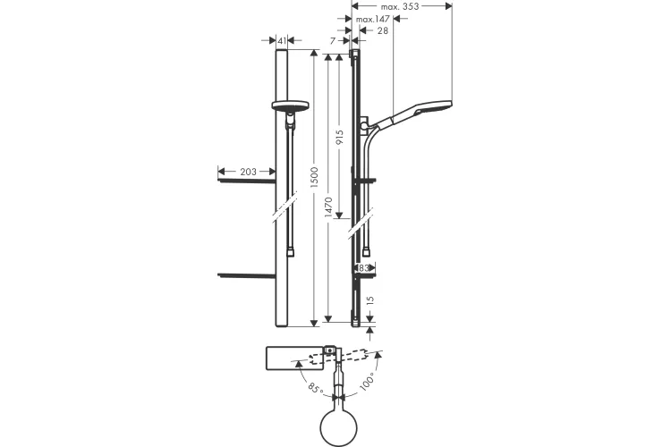 Душовий набір Raindance Select S 120/150 см 3Jet Chrome (27646000)  зображення 6