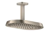 Верхній душ Axor ShowerSphere 370х220 2jet EcoSmart зі стельовим кронштейном, Brushed Nickel (39758820)